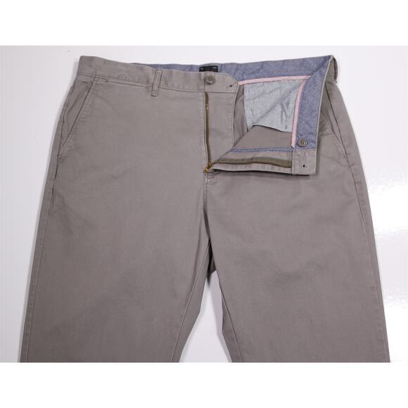 J. Crew 770 Straight Taupe Gray Cotton Stretch Flat Front Chino Pants 36x32 - Picture 5 of 8